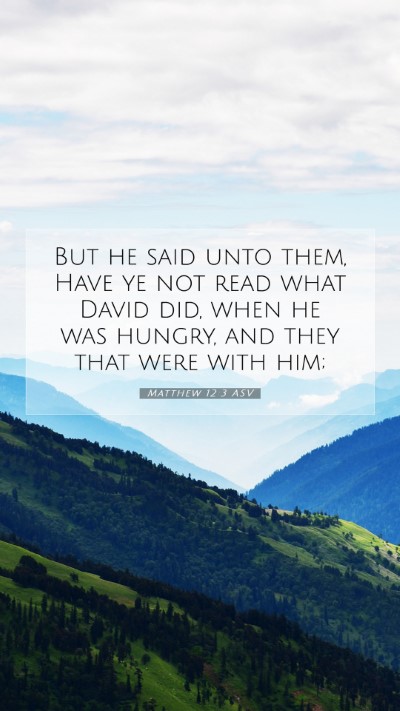 Picture 07 - Matthew 12:3 ASV Mobile Phone Wallpaper - But he said unto them, Have ye not read what - Mobile Bible Verse Wallpaper