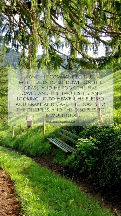 Picture 07 - Matthew 14:19 ASV Mobile Phone Wallpaper - And he commanded the multitudes to sit down on - Mobile Bible Verse Wallpaper