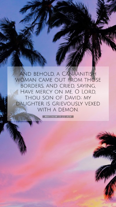Picture 07 - Matthew 15:22 ASV Mobile Phone Wallpaper - And behold, a Canaanitish woman came out from - Mobile Bible Verse Wallpaper