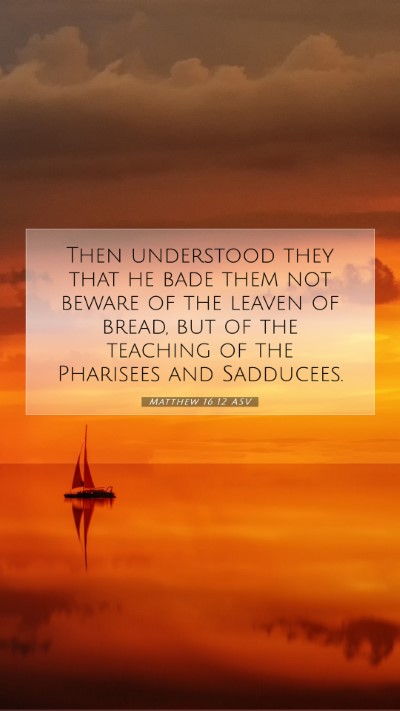 Picture 07 - Matthew 16:12 ASV Mobile Phone Wallpaper - Then understood they that he bade them not beware - Mobile Bible Verse Wallpaper