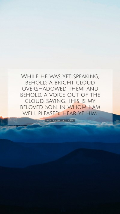 Picture 07 - Matthew 17:5 ASV Mobile Phone Wallpaper - While he was yet speaking, behold, a bright cloud - Mobile Bible Verse Wallpaper