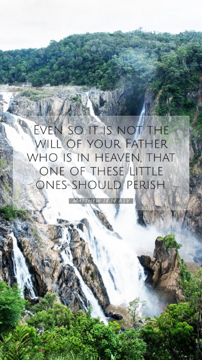 Picture 07 - Matthew 18:14 ASV Mobile Phone Wallpaper - Even so it is not the will of your Father who is - Mobile Bible Verse Wallpaper
