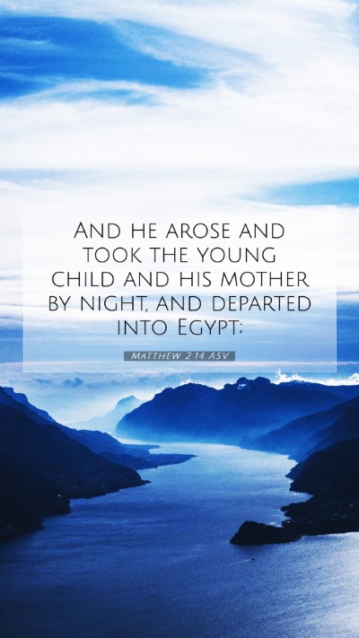 Picture 07 - Matthew 2:14 ASV Mobile Phone Wallpaper - And he arose and took the young child and his - Mobile Bible Verse Wallpaper