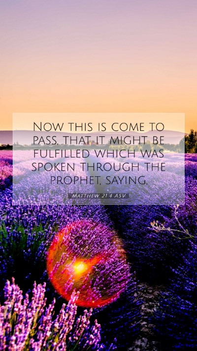 Picture 07 - Matthew 21:4 ASV Mobile Phone Wallpaper - Now this is come to pass, that it might be - Mobile Bible Verse Wallpaper