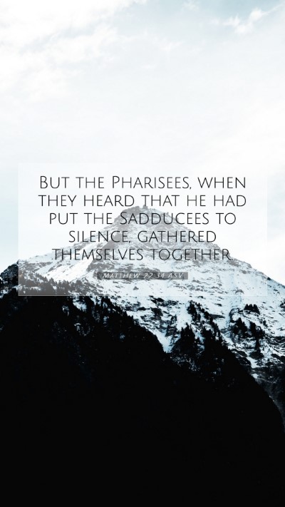 Picture 07 - Matthew 22:34 ASV Mobile Phone Wallpaper - But the Pharisees, when they heard that he had - Mobile Bible Verse Wallpaper