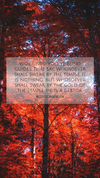 Picture 07 - Matthew 23:16 ASV Mobile Phone Wallpaper - Woe unto you, ye blind guides, that say, - Mobile Bible Verse Wallpaper
