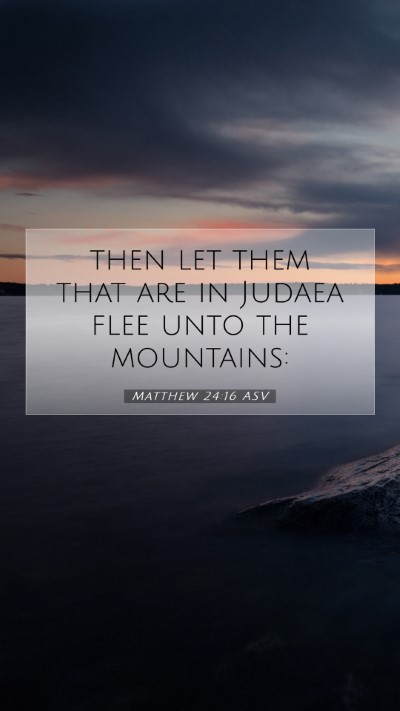 Picture 07 - Matthew 24:16 ASV Mobile Phone Wallpaper - then let them that are in Judaea flee unto the - Mobile Bible Verse Wallpaper