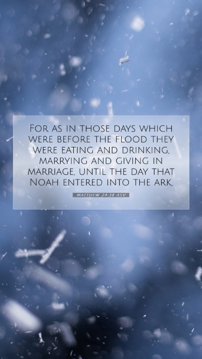 Picture 07 - Matthew 24:38 ASV Mobile Phone Wallpaper - For as in those days which were before the flood - Mobile Bible Verse Wallpaper