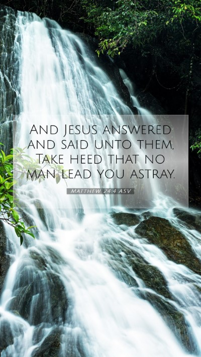 Picture 07 - Matthew 24:4 ASV Mobile Phone Wallpaper - And Jesus answered and said unto them, Take heed - Mobile Bible Verse Wallpaper