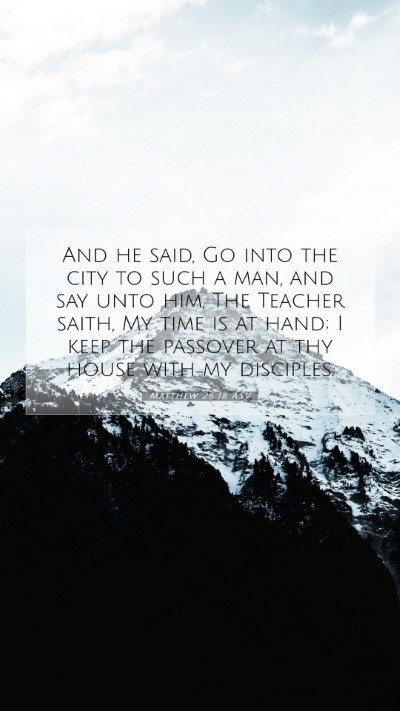Picture 07 - Matthew 26:18 ASV Mobile Phone Wallpaper - And he said, Go into the city to such a man, and - Mobile Bible Verse Wallpaper