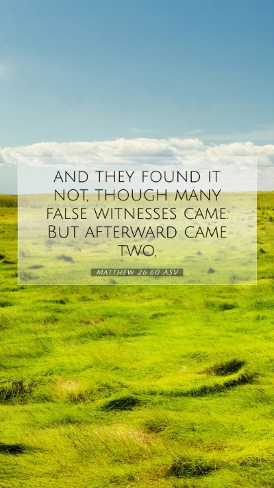 Picture 07 - Matthew 26:60 ASV Mobile Phone Wallpaper - and they found it not, though many false - Mobile Bible Verse Wallpaper