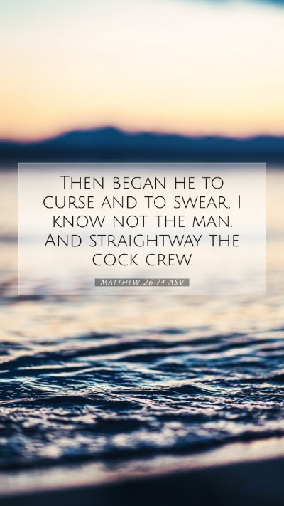 Picture 07 - Matthew 26:74 ASV Mobile Phone Wallpaper - Then began he to curse and to swear, I know not - Mobile Bible Verse Wallpaper