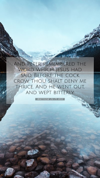Picture 07 - Matthew 26:75 ASV Mobile Phone Wallpaper - And Peter remembered the word which Jesus had - Mobile Bible Verse Wallpaper