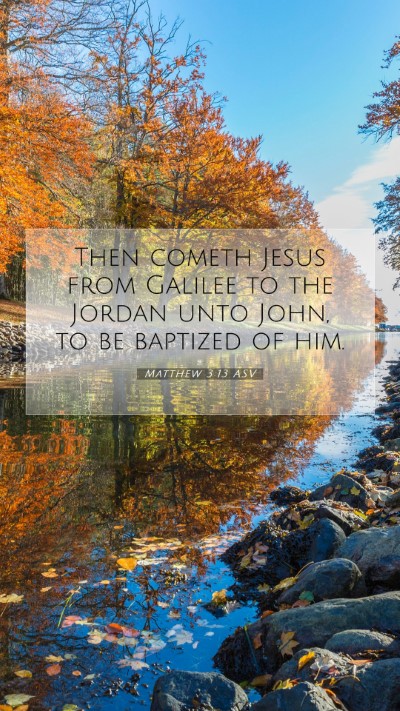 Picture 07 - Matthew 3:13 ASV Mobile Phone Wallpaper - Then cometh Jesus from Galilee to the Jordan unto - Mobile Bible Verse Wallpaper