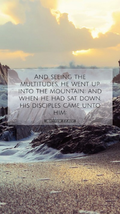 Picture 07 - Matthew 5:1 ASV Mobile Phone Wallpaper - And seeing the multitudes, he went up into the - Mobile Bible Verse Wallpaper