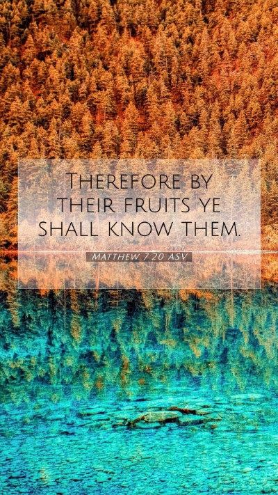 Picture 07 - Matthew 7:20 ASV Mobile Phone Wallpaper - Therefore by their fruits ye shall know - Mobile Bible Verse Wallpaper