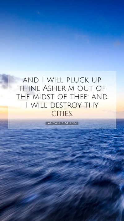 Picture 07 - Micah 5:14 ASV Mobile Phone Wallpaper - and I will pluck up thine Asherim out of the - Mobile Bible Verse Wallpaper
