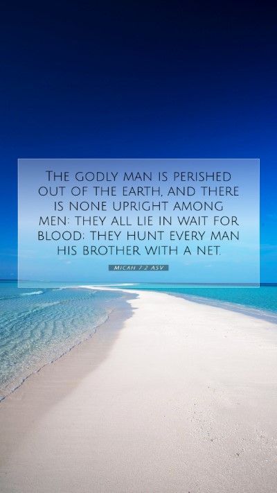 Picture 07 - Micah 7:2 ASV Mobile Phone Wallpaper - The godly man is perished out of the earth, and - Mobile Bible Verse Wallpaper