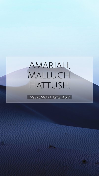 Picture 07 - Nehemiah 12:2 ASV Mobile Phone Wallpaper - Amariah, Malluch, - Mobile Bible Verse Wallpaper