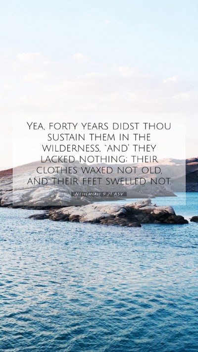 Picture 07 - Nehemiah 9:21 ASV Mobile Phone Wallpaper - Yea, forty years didst thou sustain them in the - Mobile Bible Verse Wallpaper