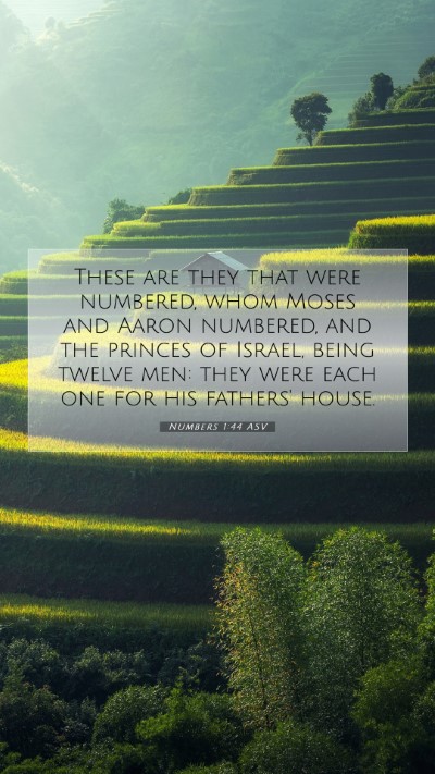 Picture 07 - Numbers 1:44 ASV Mobile Phone Wallpaper - These are they that were numbered, whom Moses and - Mobile Bible Verse Wallpaper