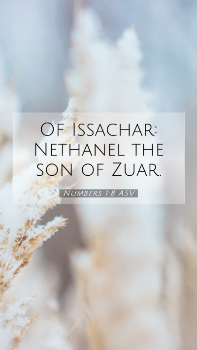 Picture 07 - Numbers 1:8 ASV Mobile Phone Wallpaper - Of Issachar: Nethanel the son of - Mobile Bible Verse Wallpaper