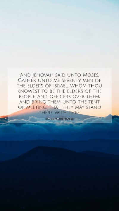 Picture 07 - Numbers 11:16 ASV Mobile Phone Wallpaper - And Jehovah said unto Moses, Gather unto me - Mobile Bible Verse Wallpaper