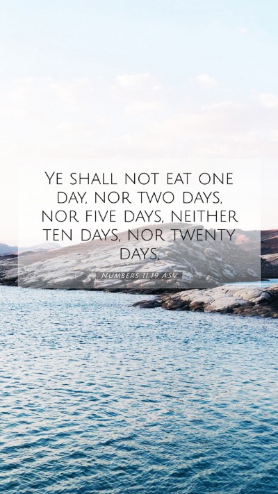 Picture 07 - Numbers 11:19 ASV Mobile Phone Wallpaper - Ye shall not eat one day, nor two days, nor five - Mobile Bible Verse Wallpaper