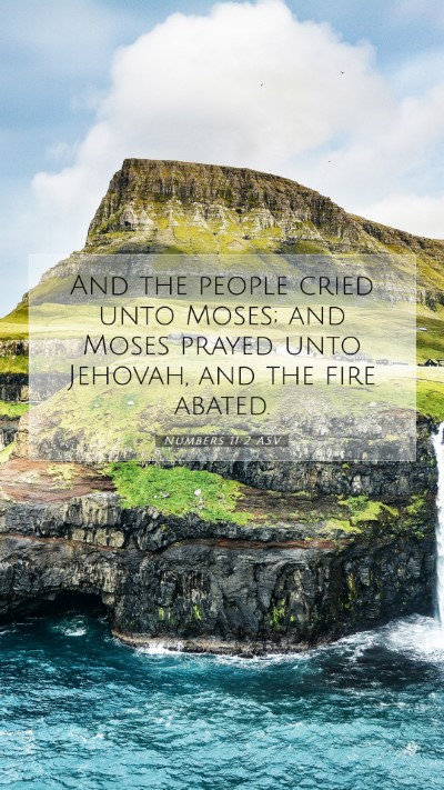 Picture 07 - Numbers 11:2 ASV Mobile Phone Wallpaper - And the people cried unto Moses; and Moses prayed - Mobile Bible Verse Wallpaper
