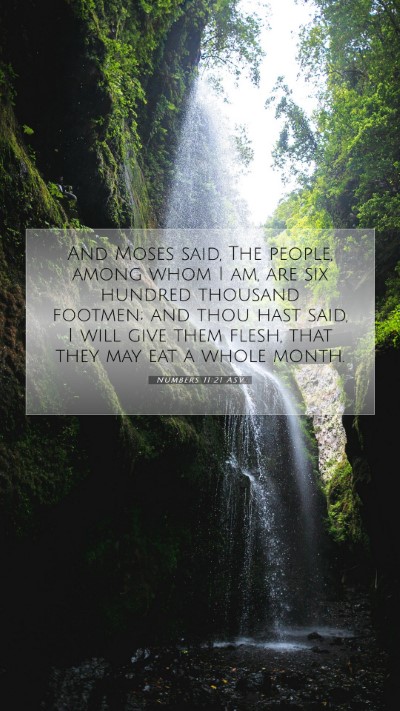 Picture 07 - Numbers 11:21 ASV Mobile Phone Wallpaper - And Moses said, The people, among whom I am, are - Mobile Bible Verse Wallpaper