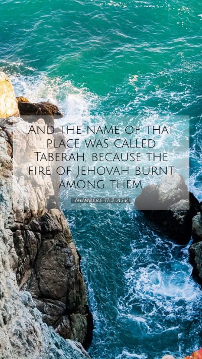 Picture 07 - Numbers 11:3 ASV Mobile Phone Wallpaper - And the name of that place was called Taberah, - Mobile Bible Verse Wallpaper