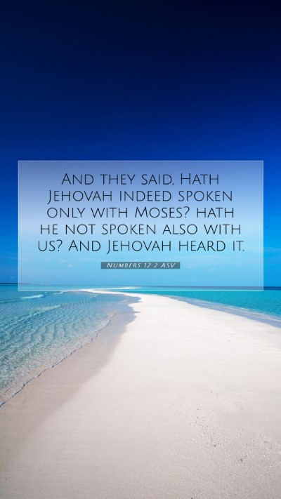 Picture 07 - Numbers 12:2 ASV Mobile Phone Wallpaper - And they said, Hath Jehovah indeed spoken only - Mobile Bible Verse Wallpaper