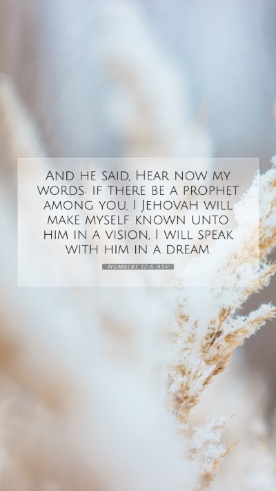 Picture 07 - Numbers 12:6 ASV Mobile Phone Wallpaper - And he said, Hear now my words: if there be a - Mobile Bible Verse Wallpaper