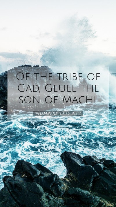 Picture 07 - Numbers 13:15 ASV Mobile Phone Wallpaper - Of the tribe of Gad, Geuel the son of - Mobile Bible Verse Wallpaper