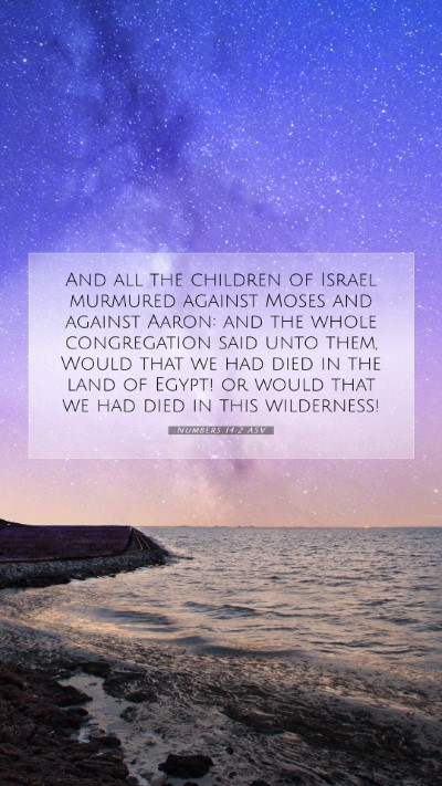 Picture 07 - Numbers 14:2 ASV Mobile Phone Wallpaper - And all the children of Israel murmured against - Mobile Bible Verse Wallpaper