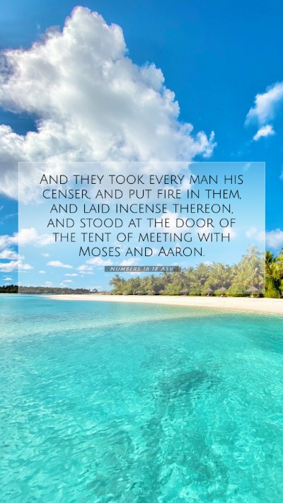 Picture 07 - Numbers 16:18 ASV Mobile Phone Wallpaper - And they took every man his censer, and put fire - Mobile Bible Verse Wallpaper