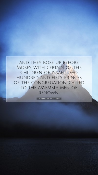 Picture 07 - Numbers 16:2 ASV Mobile Phone Wallpaper - and they rose up before Moses, with certain of - Mobile Bible Verse Wallpaper