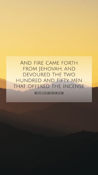 Picture 07 - Numbers 16:35 ASV Mobile Phone Wallpaper - And fire came forth from Jehovah, and devoured - Mobile Bible Verse Wallpaper
