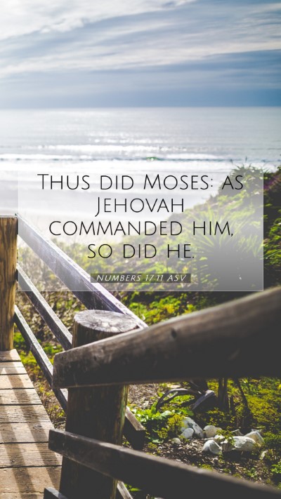 Picture 07 - Numbers 17:11 ASV Mobile Phone Wallpaper - Thus did Moses: as Jehovah commanded him, so did - Mobile Bible Verse Wallpaper