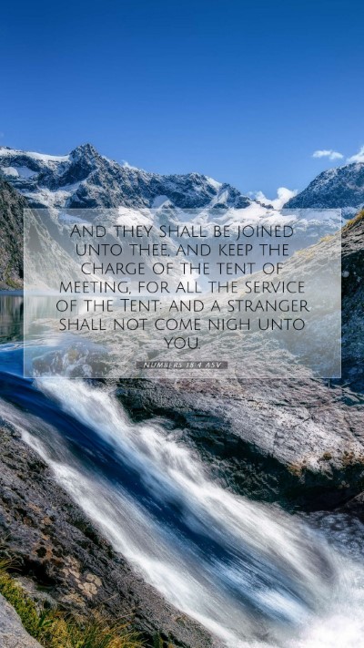 Picture 07 - Numbers 18:4 ASV Mobile Phone Wallpaper - And they shall be joined unto thee, and keep the - Mobile Bible Verse Wallpaper
