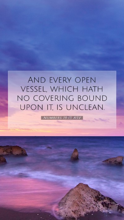 Picture 07 - Numbers 19:15 ASV Mobile Phone Wallpaper - And every open vessel, which hath no covering - Mobile Bible Verse Wallpaper