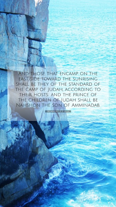 Picture 07 - Numbers 2:3 ASV Mobile Phone Wallpaper - And those that encamp on the east side toward the - Mobile Bible Verse Wallpaper