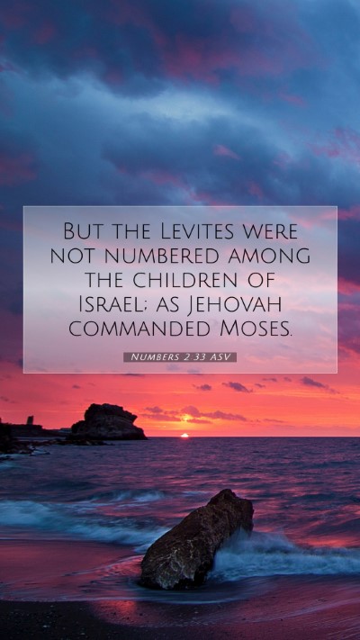 Picture 07 - Numbers 2:33 ASV Mobile Phone Wallpaper - But the Levites were not numbered among the - Mobile Bible Verse Wallpaper