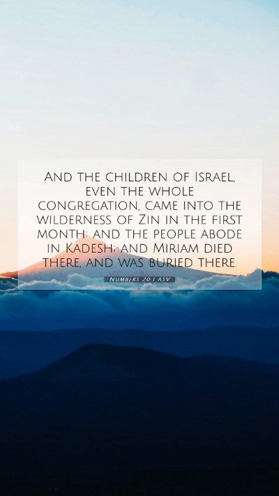 Picture 07 - Numbers 20:1 ASV Mobile Phone Wallpaper - And the children of Israel, even the whole - Mobile Bible Verse Wallpaper