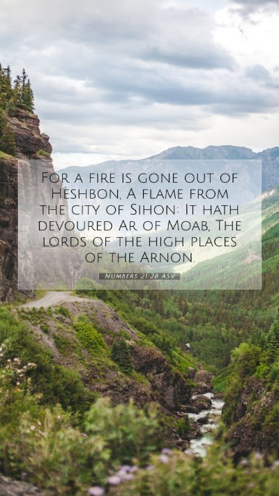 Picture 07 - Numbers 21:28 ASV Mobile Phone Wallpaper - For a fire is gone out of Heshbon, A flame from - Mobile Bible Verse Wallpaper