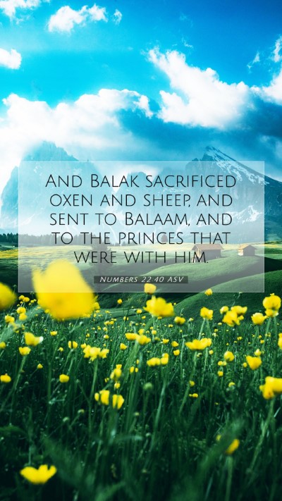 Picture 07 - Numbers 22:40 ASV Mobile Phone Wallpaper - And Balak sacrificed oxen and sheep, and sent to - Mobile Bible Verse Wallpaper