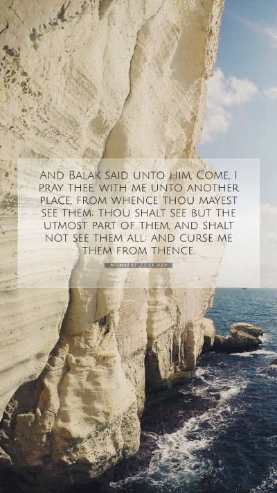 Picture 07 - Numbers 23:13 ASV Mobile Phone Wallpaper - And Balak said unto him, Come, I pray thee, with - Mobile Bible Verse Wallpaper