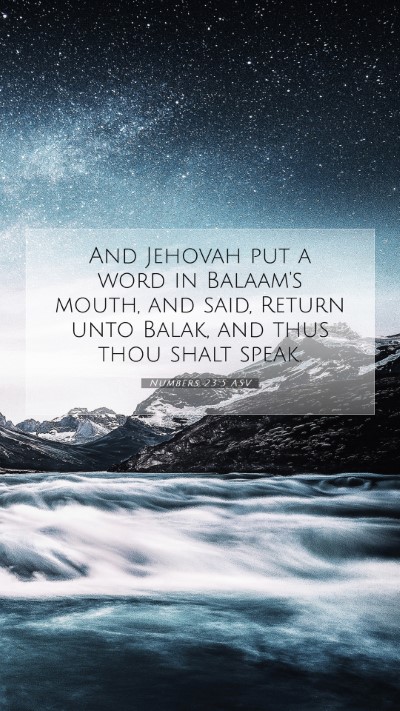 Picture 07 - Numbers 23:5 ASV Mobile Phone Wallpaper - And Jehovah put a word in Balaam's mouth, and - Mobile Bible Verse Wallpaper