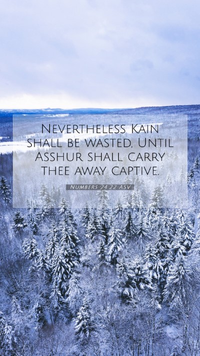 Picture 07 - Numbers 24:22 ASV Mobile Phone Wallpaper - Nevertheless Kain shall be wasted, Until Asshur - Mobile Bible Verse Wallpaper