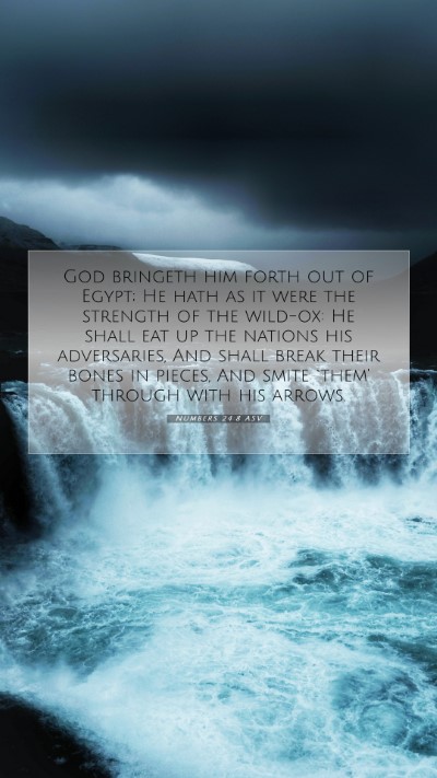 Picture 07 - Numbers 24:8 ASV Mobile Phone Wallpaper - God bringeth him forth out of Egypt; He hath as - Mobile Bible Verse Wallpaper